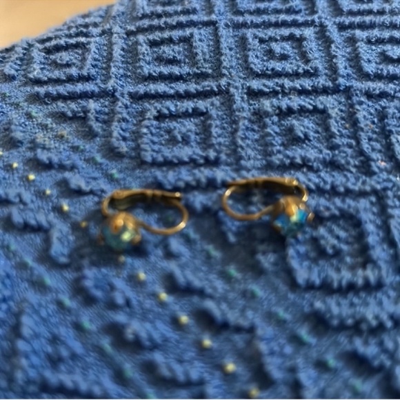 Sabika Small Drop Gray Blue  Euro Wires Earrings - Picture 3 of 3